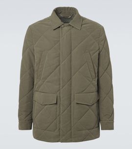 Canali Canali Leather-trimmed quilted puffer jacket