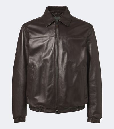 Canali Canali Leather blouson jacket