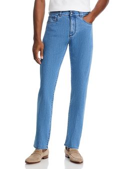 Canali Canali Light Wash Stretch Denim Straight Fit Jeans