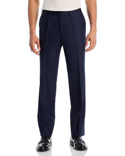 Canali Canali Monza Slim Fit Pleated Wool Flannel Trousers