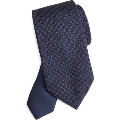 Canali Canali Neat Metallic Silk Jacquard Tie