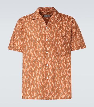 Canali Canali Printed cotton-blend bowling shirt