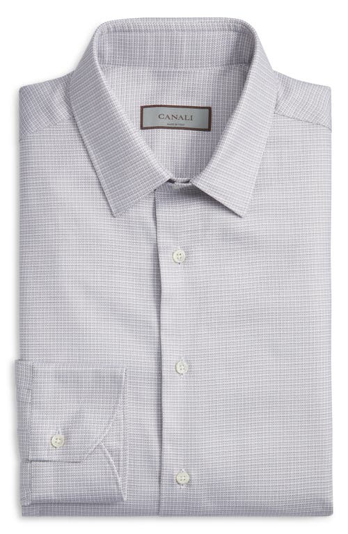Canali Canali Regular Fit Microcheck Dress Shirt