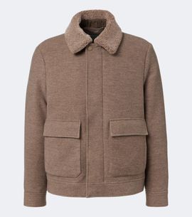 Canali Canali Shearling-trimmed wool and cashmere jacket