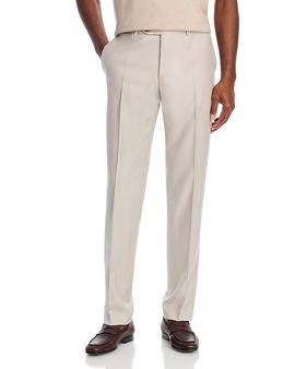 Canali Canali Siena Flat Front Wool Trousers