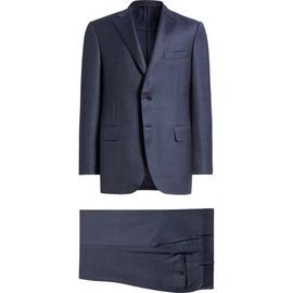Canali Canali Siena Regular Fit Denim Effect Wool Suit