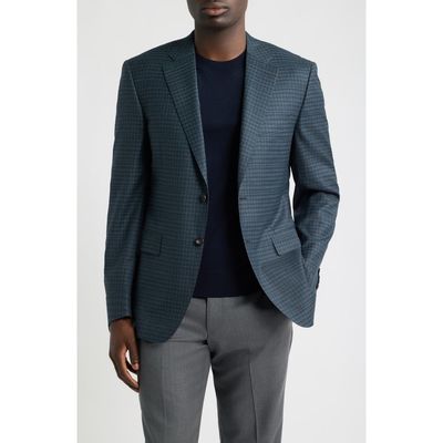 Canali Canali Siena Regular Fit Micro Check Wool Sport Coat