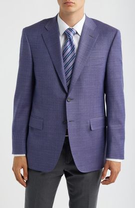 Canali Canali Siena Regular Fit Purple Mélange Wool Sport Coat