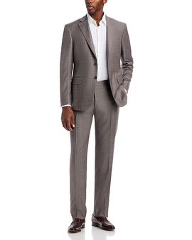 Canali Canali Sienna Greige Regular Fit Denim Effect Tonal Stripe Suit