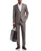 Canali Canali Sienna Greige Regular Fit Denim Effect Tonal Stripe Suit - 2