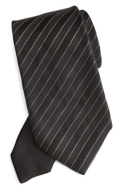 Canali Canali Stripe Metallic Silk Jacquard Tie