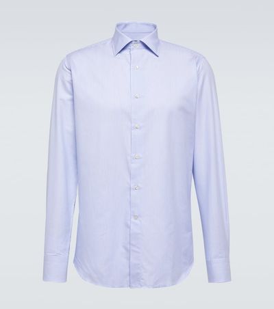 Canali Canali Striped cotton poplin shirt