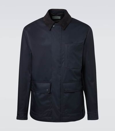 Canali Canali Suede-trimmed blouson jacket