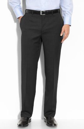 Canali Canali Wool Flat Front Trousers