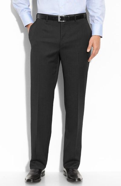 Canali Canali Wool Flat Front Trousers