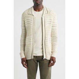 Canali Canali Zip Front Crochet Knit Sweater