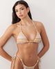 Candypants Candypants chevron triangle bikini top in pink multi shimmer - 4