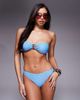 Candypants Candypants geometric print high leg bikini bottoms in blue - 1