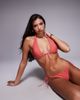 Candypants Candypants geometric print triangle bikini top in coral-Orange - 4