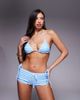 Candypants Candypants terrycloth micro beach shorts in blue stripe - 1