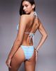 Candypants Candypants terrycloth triangle bikini top with blue stripes - 2