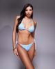 Candypants Candypants terrycloth triangle bikini top with blue stripes - 3