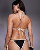 Candypants Candypants textured tieside bikini bottom with contrast trim in black - 4