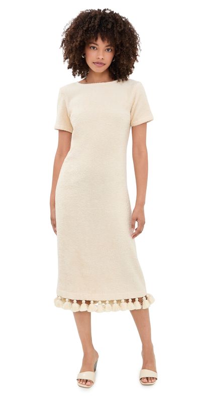 Cap D'Antibes Cap D'Antibes Joy Short Sleeve Dress Off-White