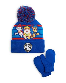 Capelli Capelli Boys' Paw Patrol Puppies Cuffed Hat & Mittens Set