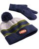 Capelli Capelli Boys' Two Piece Embroidered Football Striped Hat & Mittens Set - 2
