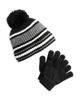 Capelli Capelli Boys' Two Piece Striped Rib Knit Hat & Magic Gloves Set - 1