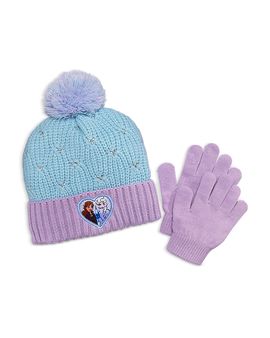 Capelli Capelli Frozen Anna Elsa Rhinestone Beanie & Gloves Set
