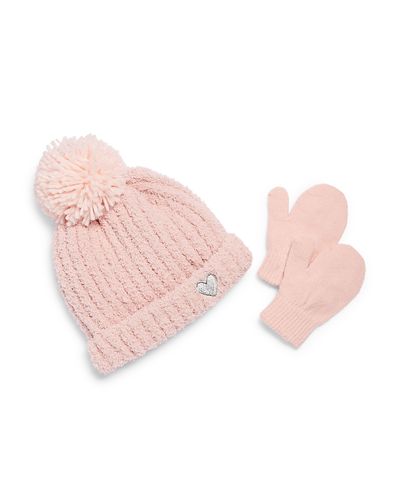 Capelli Capelli Girls' Cozy Rib Knit Two Piece Hat & Mittens Set