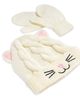 Capelli Capelli Girls' Two Piece Cable Knit Kitty Hat & Mittens Set - 2