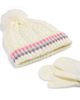 Capelli Capelli Girls' Two Piece Chunky Cable Knit Hat & Mittens Set - 2