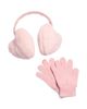 Capelli Capelli Girls' Two Piece Faux Fur Heart Earmuffs & Magic Gloves Set - 1
