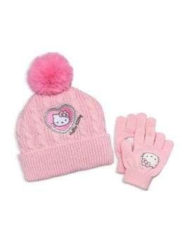 Capelli Capelli Hello Kitty Metallic Cable Knit Beanie & Gloves Set