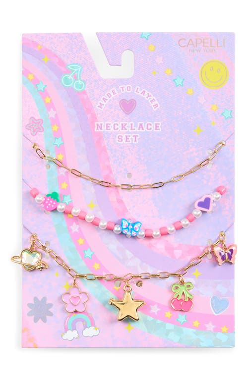Capelli New York Capelli New York Kids' 3-Piece Bead & Charm Necklace Set