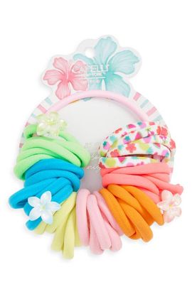 Capelli New York Capelli New York Kids' 35-Pack Hibiscus Floral Ponytail Holders
