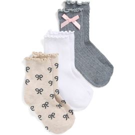 Capelli New York Capelli New York Kids' Assorted 3-Pack Lettuce Edge Crew Socks