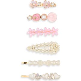 Capelli New York Capelli New York Kids' Assorted 6-Pack Faux Pearl Hair Clips Set