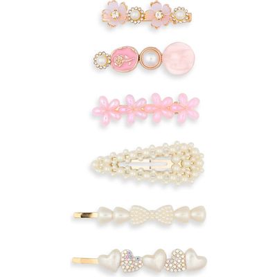 Capelli New York Capelli New York Kids' Assorted 6-Pack Faux Pearl Hair Clips Set