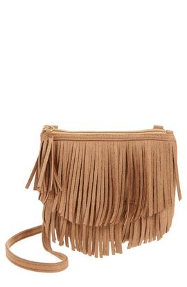 Capelli New York Capelli New York Kids' Faux Suede Fringe Crossbody Bag