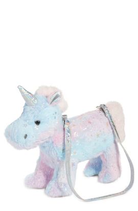 Capelli New York Capelli New York Kids' Mini Iridescent Star Faux Fur Unicorn Crossbody Bag