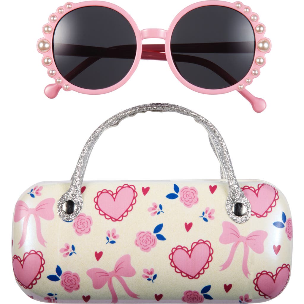 Capelli New York Capelli New York Kids' Round Sunglasses & Pretty Icons Case Set