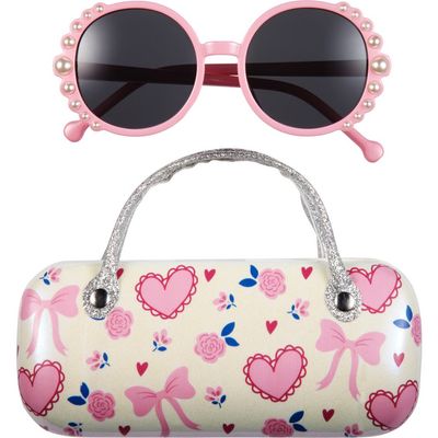 Capelli New York Capelli New York Kids' Round Sunglasses & Pretty Icons Case Set