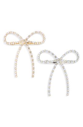 Capelli New York Capelli New York Kids' Set of Two Faux Pearl Bow Clips