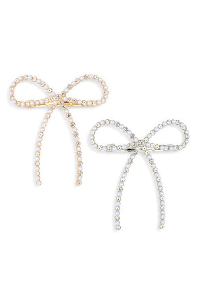 Capelli New York Capelli New York Kids' Set of Two Faux Pearl Bow Clips
