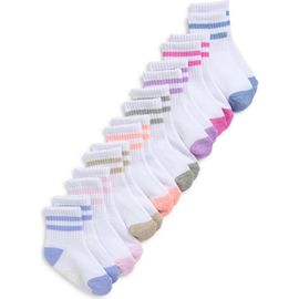 Capelli New York Capelli New York Kids' Sporty Stripes Assorted 8-Pack Rib Crew Socks