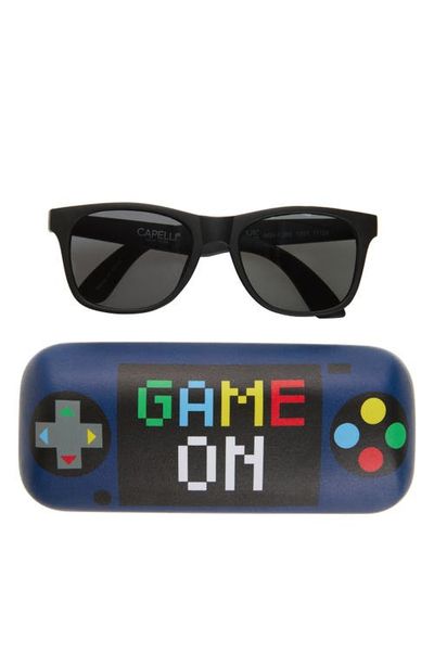 Capelli New York Capelli New York Kids' Square Sunglasses & Game On Case Set